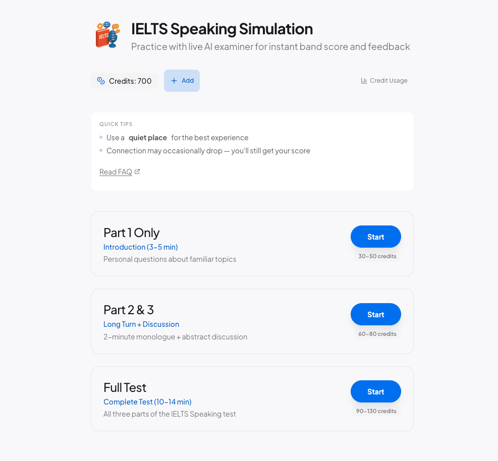 Flexible Practice Modes view 1